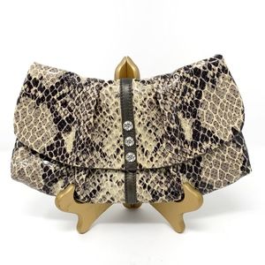 Brighton Python Embossed Patent Leather Clutch
